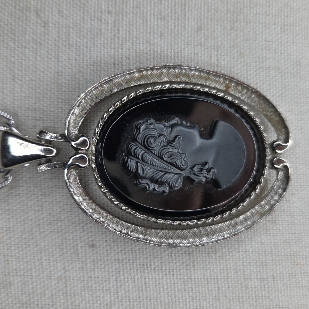 Vintage Black Onyx B.J Beatrix Cameo Pendant